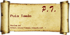 Puia Tamás névjegykártya